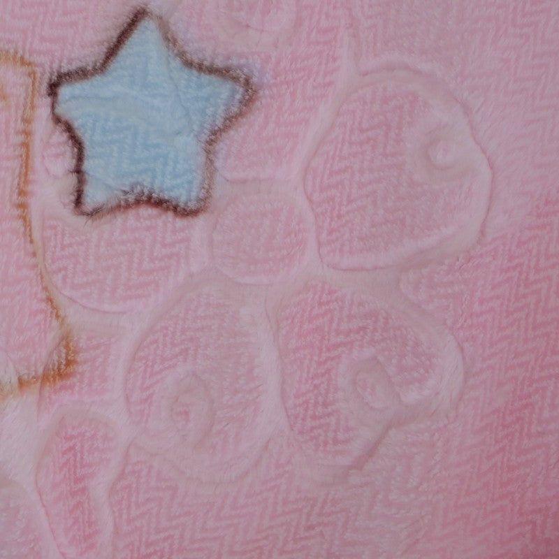 Snugsy Cartoon Woolen Kids Blanket (Pink) - 350 GSM media 7
