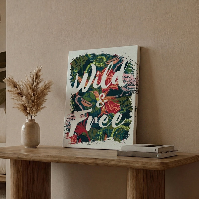 Wild & Free Brushstroke Canvas Wall Art