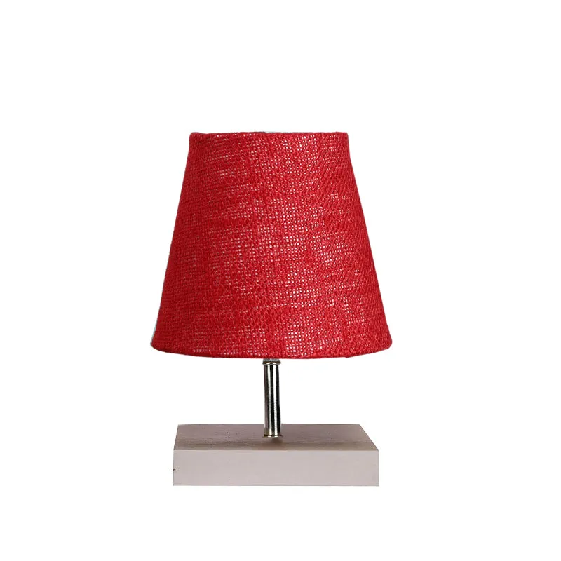 Alsa Jute Table Lamp - Maroon,White media 5