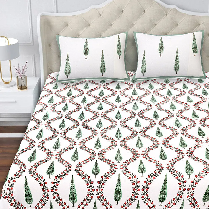 Regalia Cotton Bedsheet (Green) - 180 TC media 4