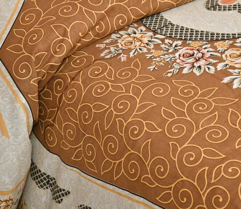 Yashita Printed Cotton Bedsheet (Brown) - 160 TC media 4