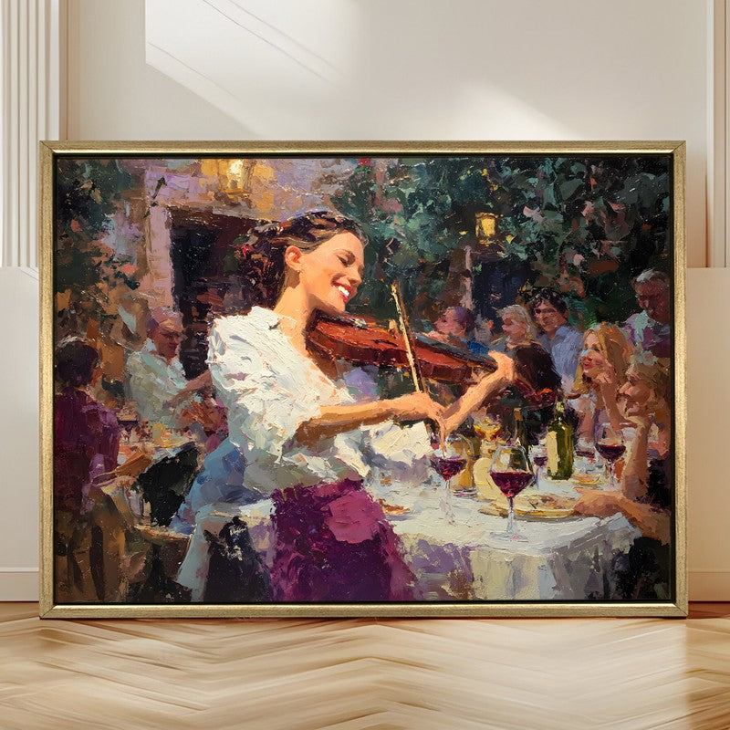 Violin Serenade Canvas Wall Painting With Frame media 4