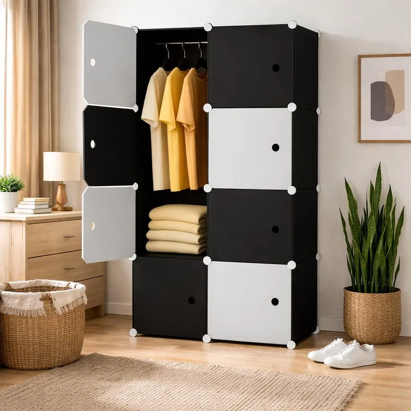 Rioware Multi-Compartment Storage Wardrobe Racks - Black media 1