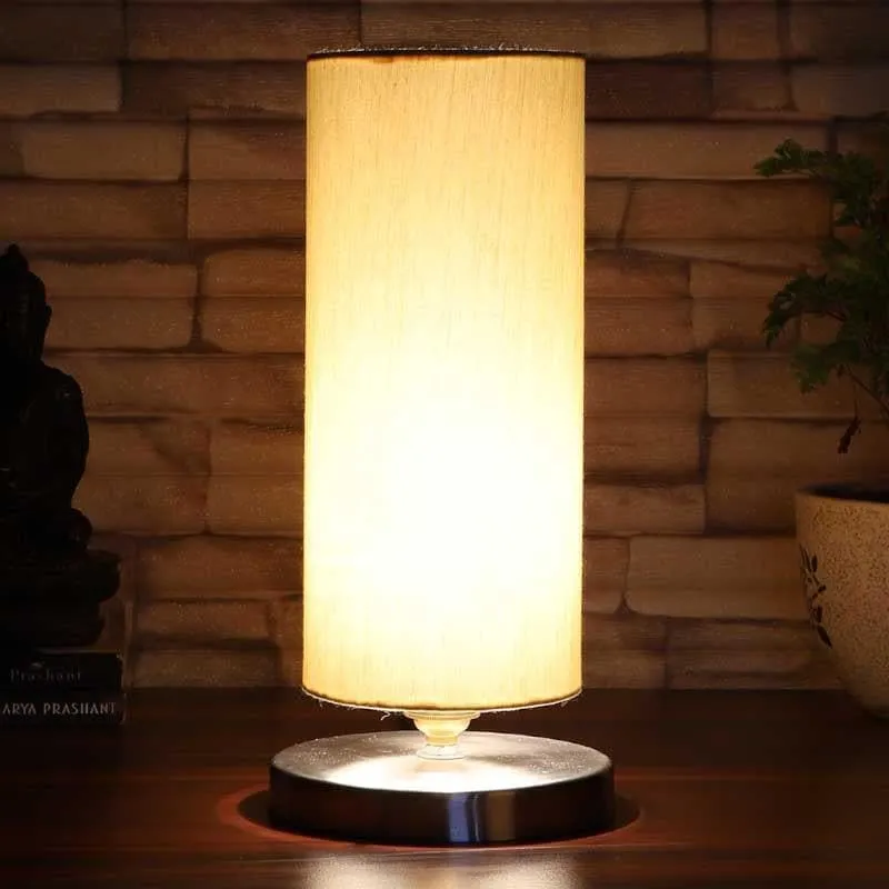 Scarta Fabric Table Lamp - White,Silver media 3