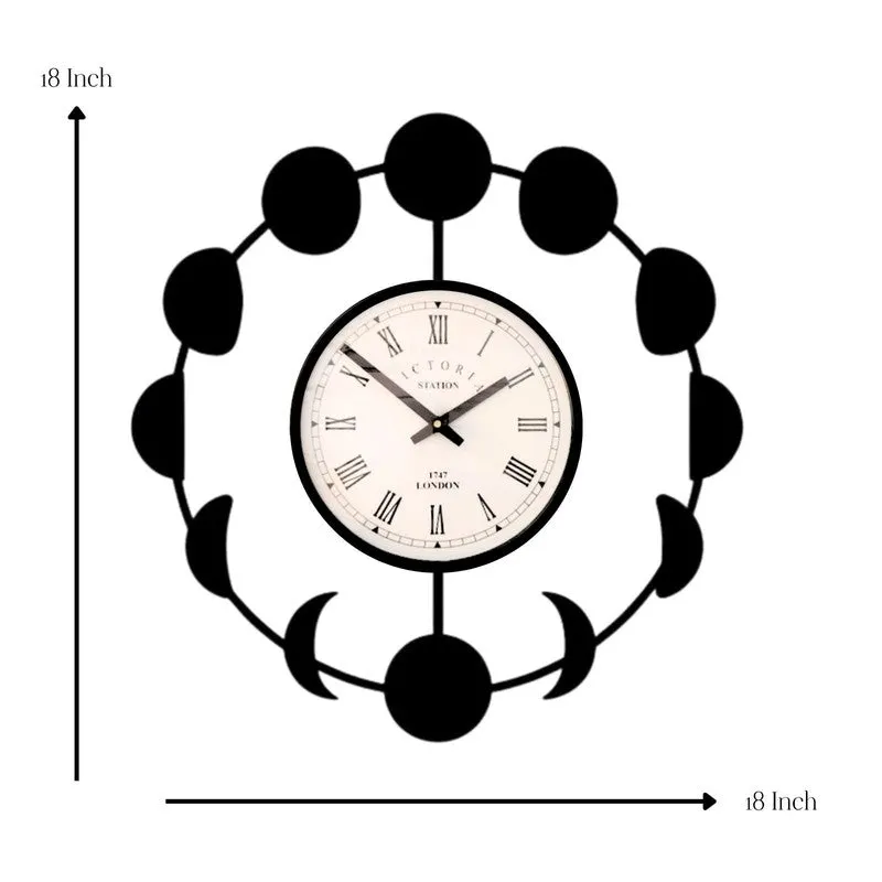 Mooncycle Steel Analog Wall Clock - Black media 7