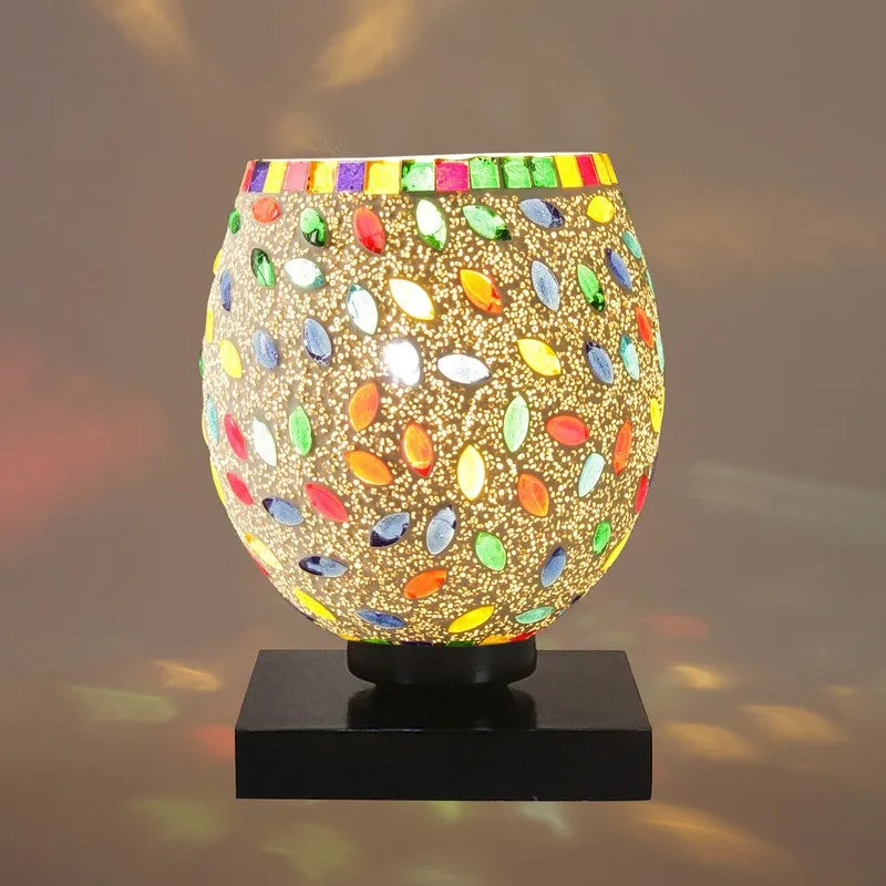 Flarin Mosaic Glass Table Lamp With Wooden Base - Multicolor media 6