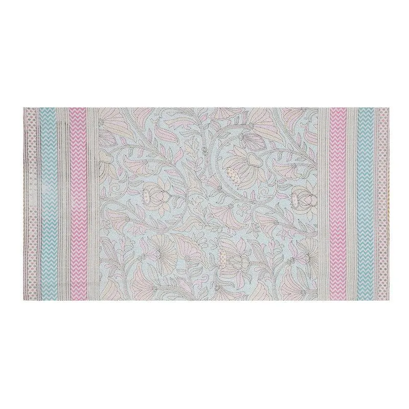 Viya Flora Diwan Set (Pink & Blue) - Eight Piece Set media 4