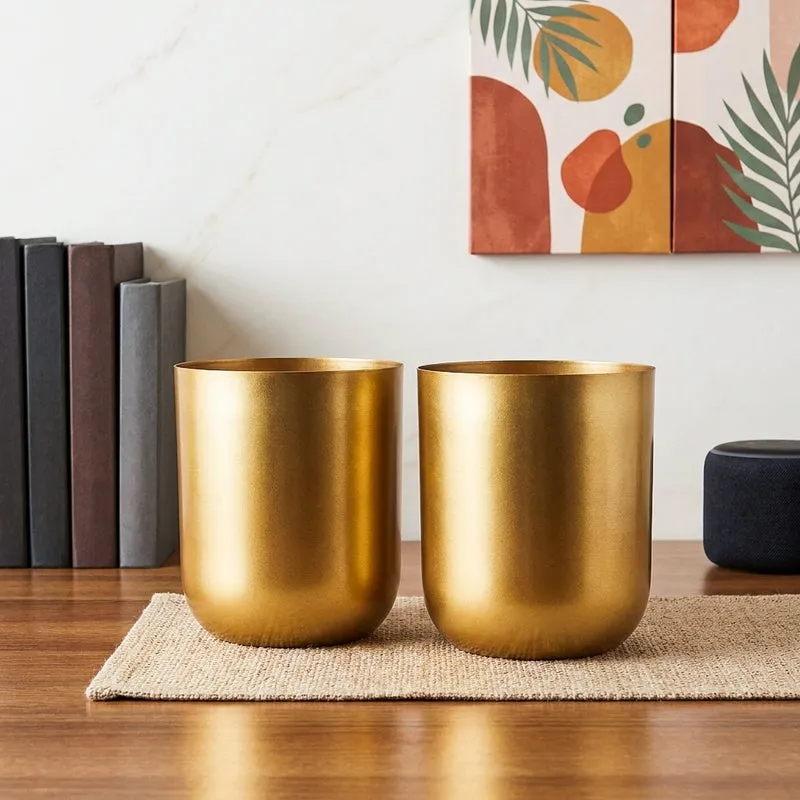 Ruba Neita Planter (Gold) - Set Of Two media 1