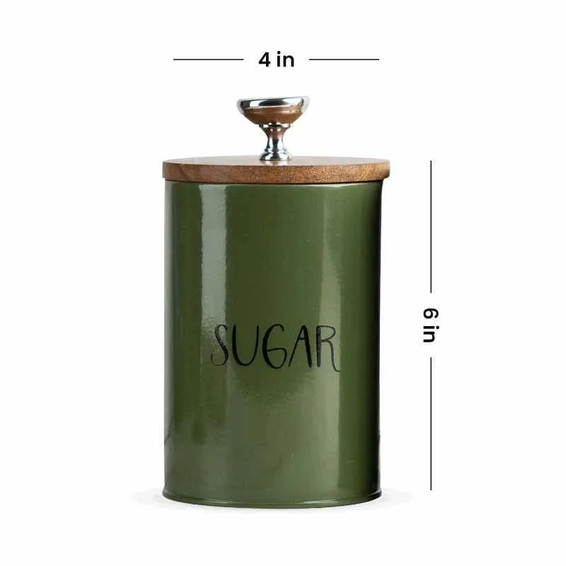 Stylish Green Iron Canister Set (450 mL Each) - Set of Three media 6