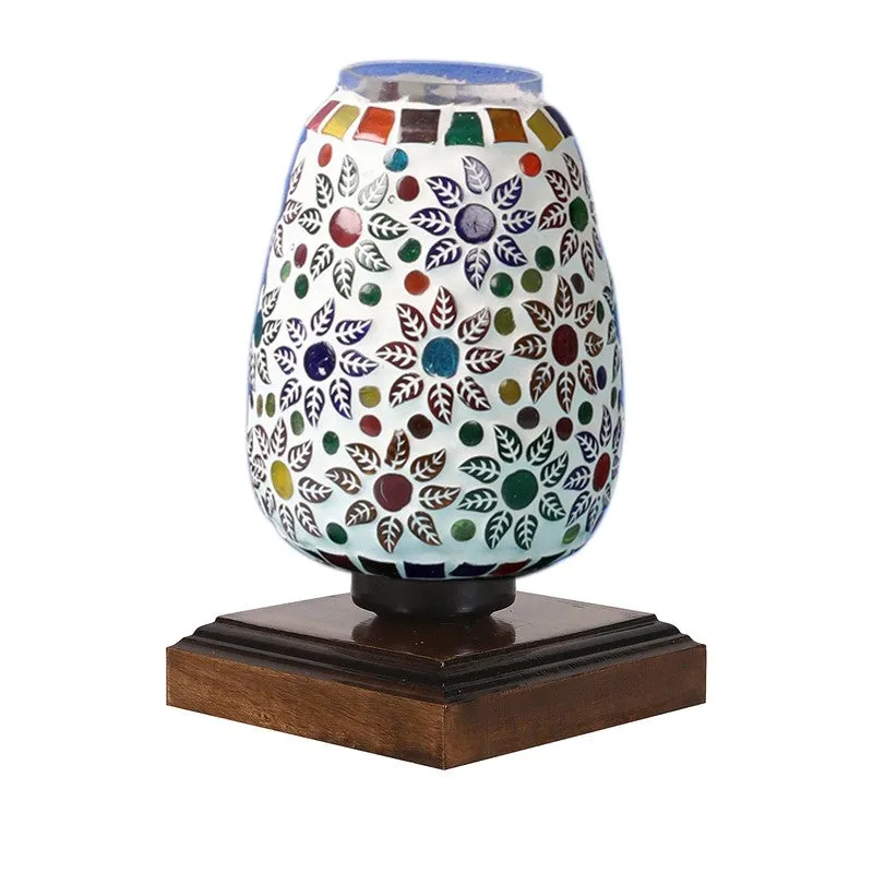 Levana Glass Table Lamp With Wooden Base - Multicolor media 5