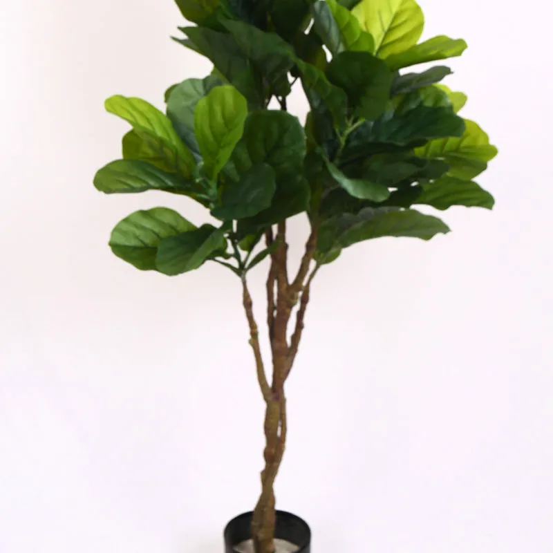 Verdiq Artificial Fiddle Fig With Black Plastic Pot - 4 Feet media 4