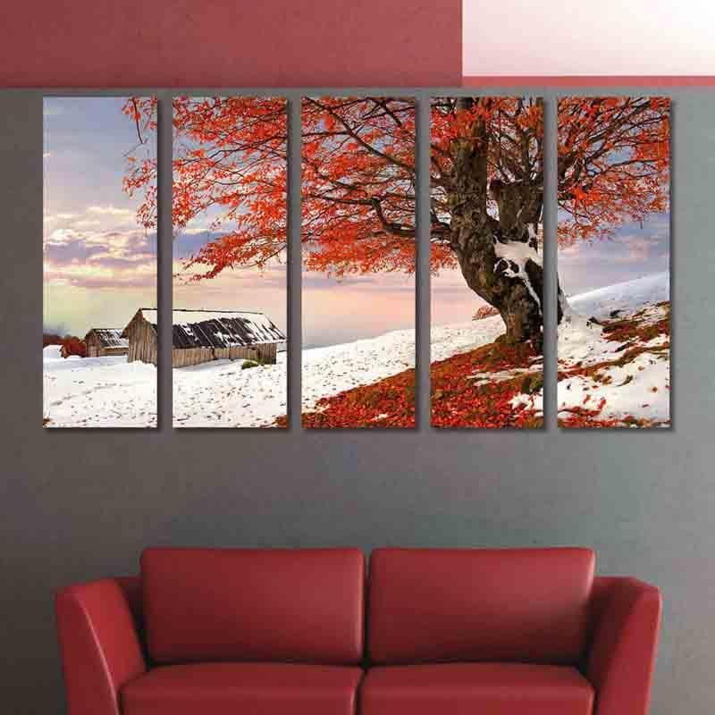 Snowy Days Wall Art - Five Piece Set