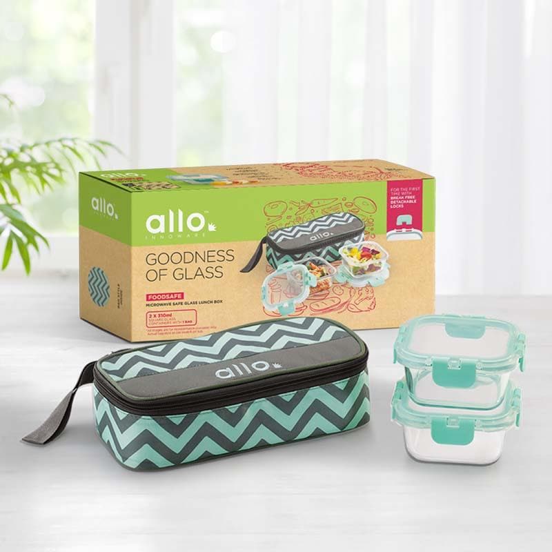 Jonas Lunchbox With Rectangle Chevron Bag (310 ML) - Set Of Two media 3