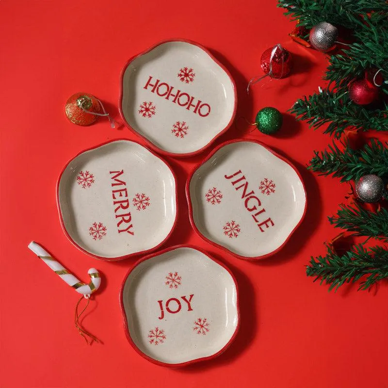 Emerald HO HO Ceramic Platter - Set of Four media 8