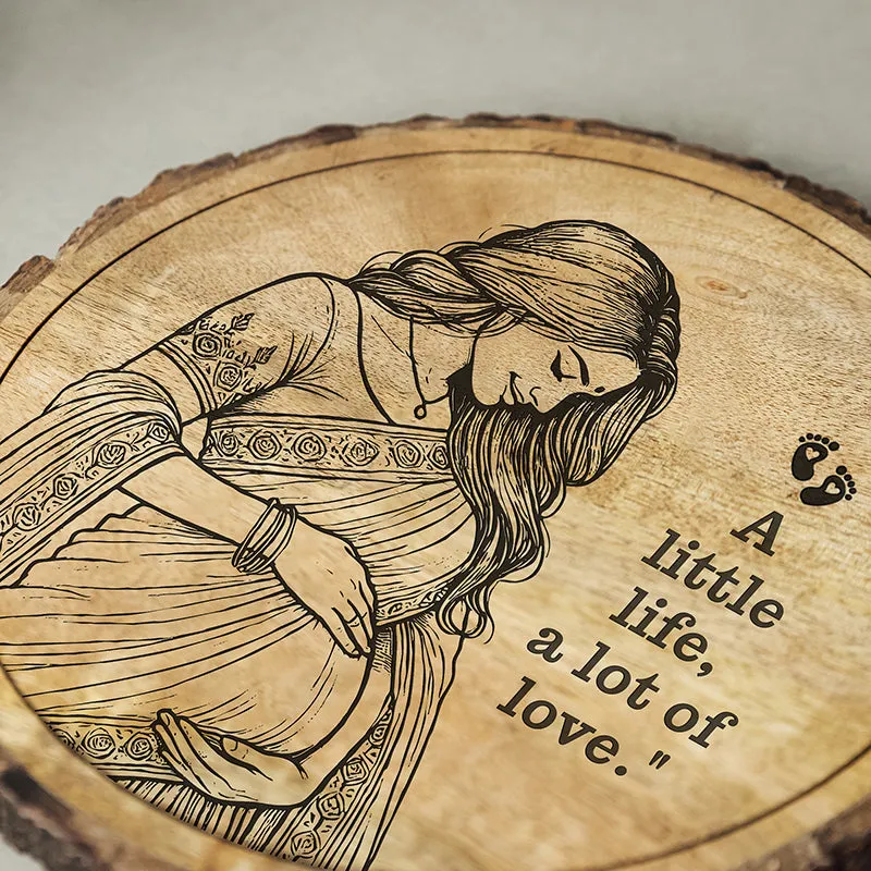 A Little Life, A Lot Of Love Wood Showpiece - Round media 4