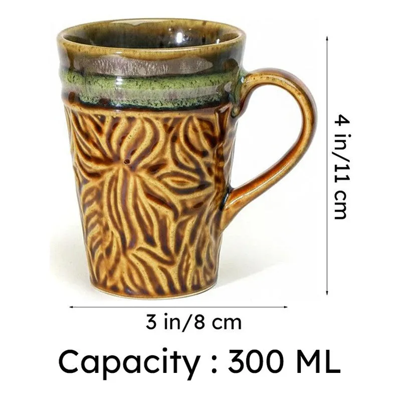 Ceramuse Ceramic Coffee Mug (300 mL Each/Brown) - Set of Eight media 7