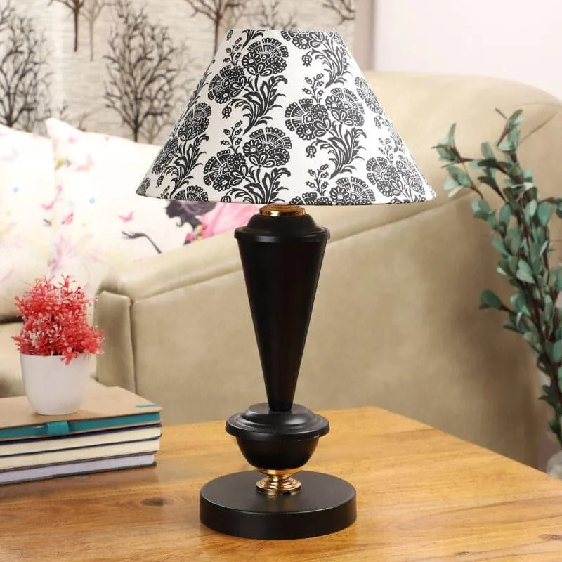 Filigree Haskell Fabric Table Lamp - Black,White media 3