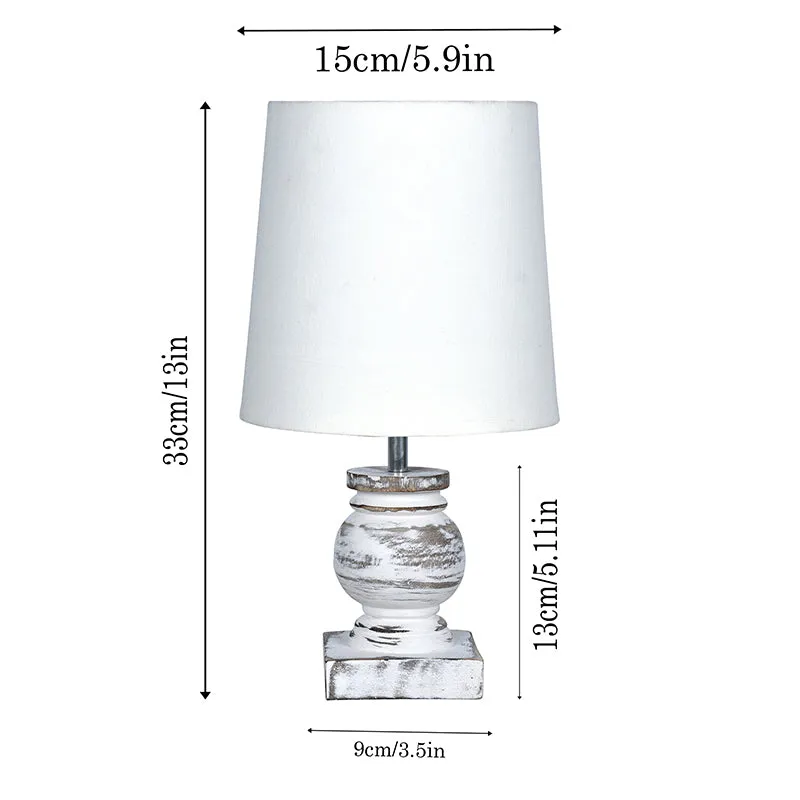 Minos Carved Wooden Fabric Table Lamp - White media 5