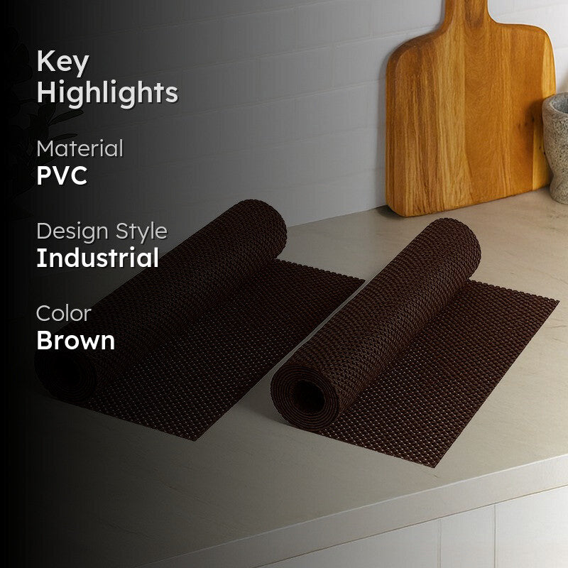 Neat Stack Kitchen Shelf Liner Mat (Brown) - Set Of Two media 2