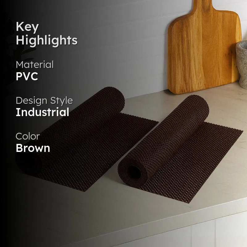 Neat Stack Kitchen Shelf Liner Mat (Brown) - Set Of Two media 2