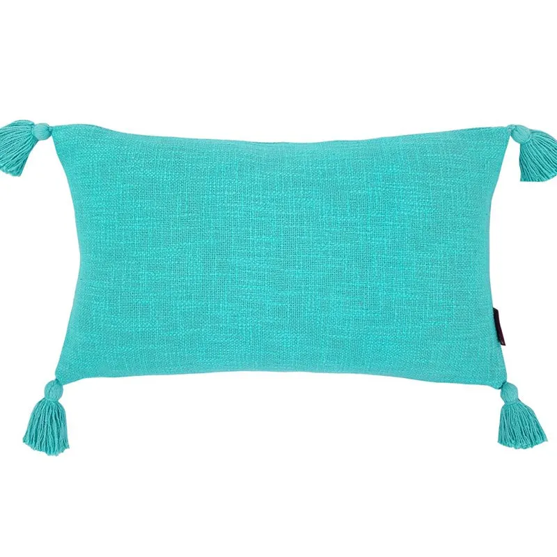 Claira Rectangle Solid Cushion Cover (Blue) - Set Of Two media 9