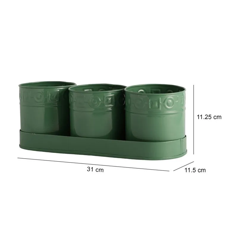 PetalPod Planters with Tray - Green media 9