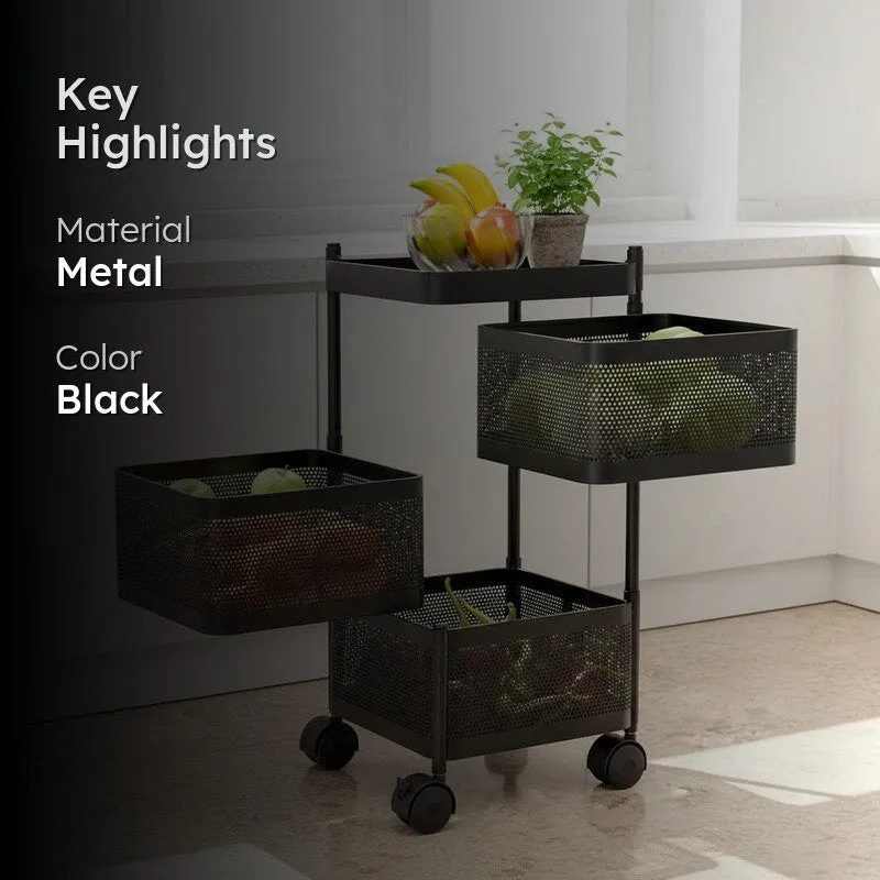 Swing Out Black Metal Storage Rack media 2