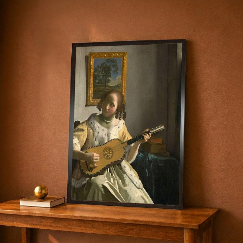 The Guitar Player Canvas Wall Painting - 9 x 12 Inches