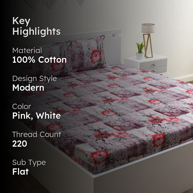 Nimisha Printed Cotton Bedsheet - 220 TC media 2