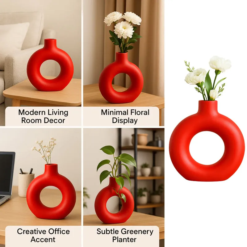 Melo Ceramic Vase - Red media 6
