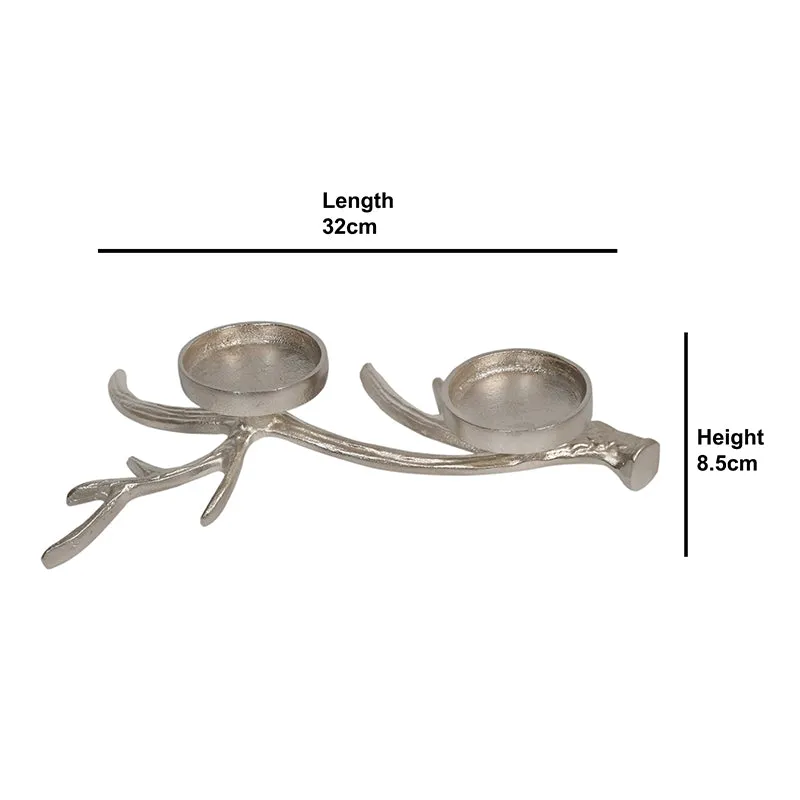 Antler Charm Candle Holder - Silver media 5