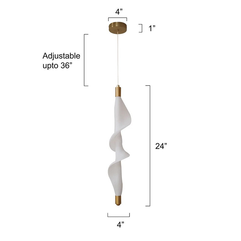 Whisper Spiral Metal And Fabric Ceiling Lamp media 8