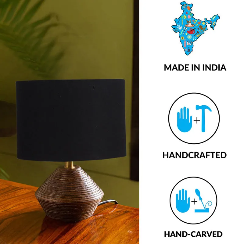 Yami Wooden Table Lamp - Brown,Black media 6