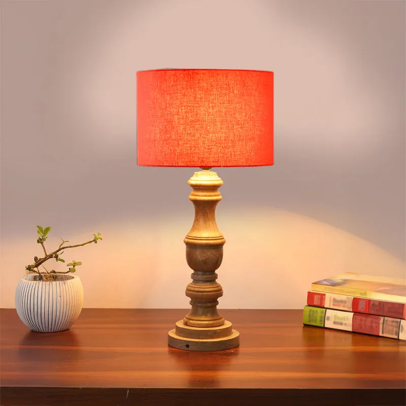Cotin I Carve Wooden Table Lamp - Orange,Brown media 2