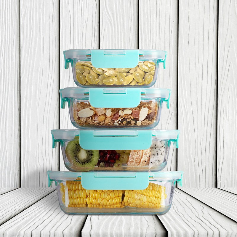 Edibro Leak Proof Glass Lunch Box - Set of Four media 3