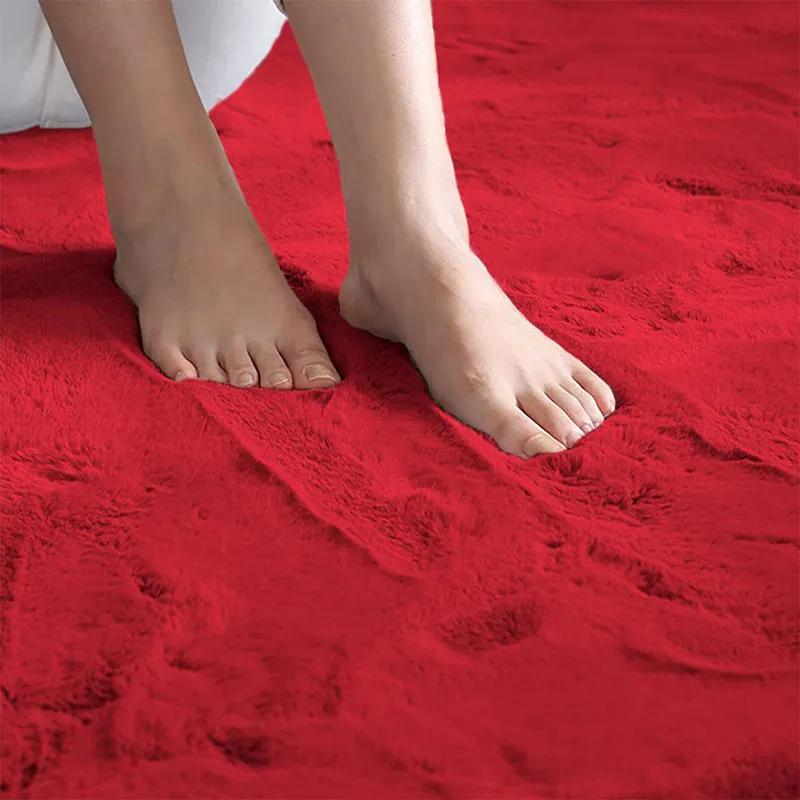 Ruffle Luxe Bath Mat - Red media 5