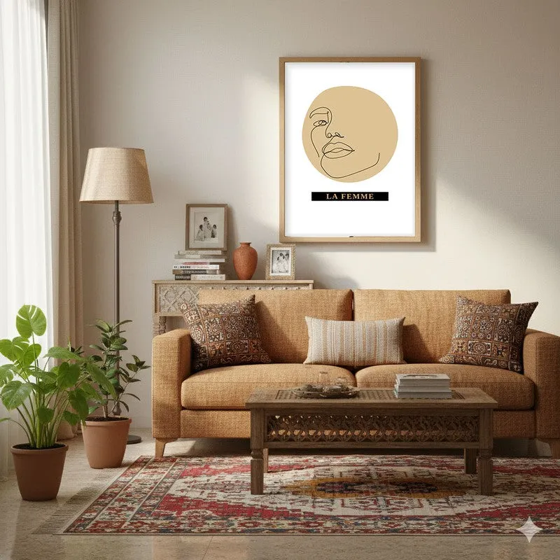 Ethereal Woman Canvas Wall Painting With Brown Frame media 4