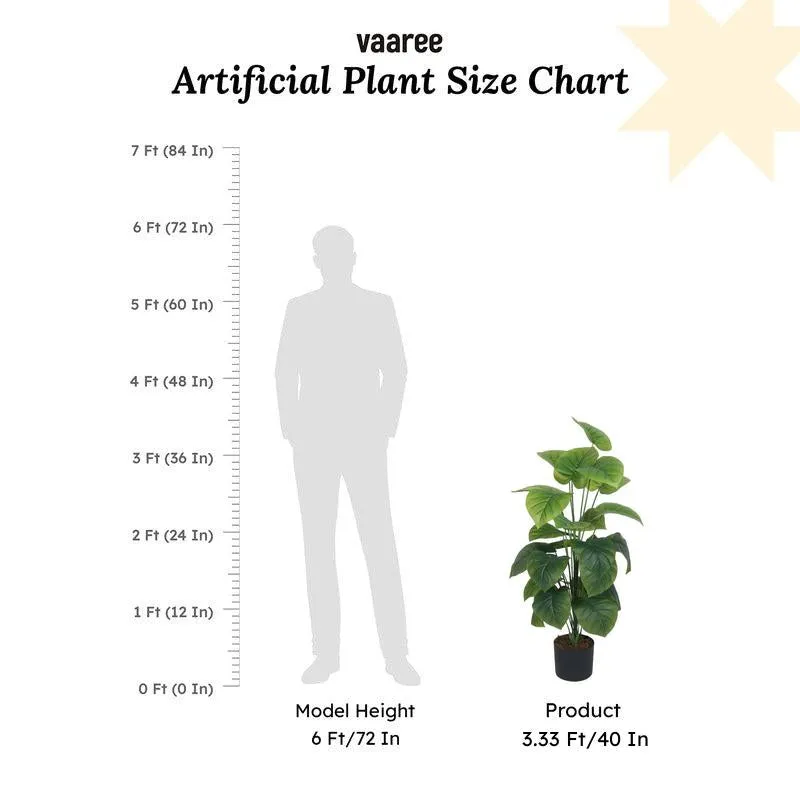 Faux Lush Rubber Plant With Black Plastic Pot - 3.3 Feet media 7