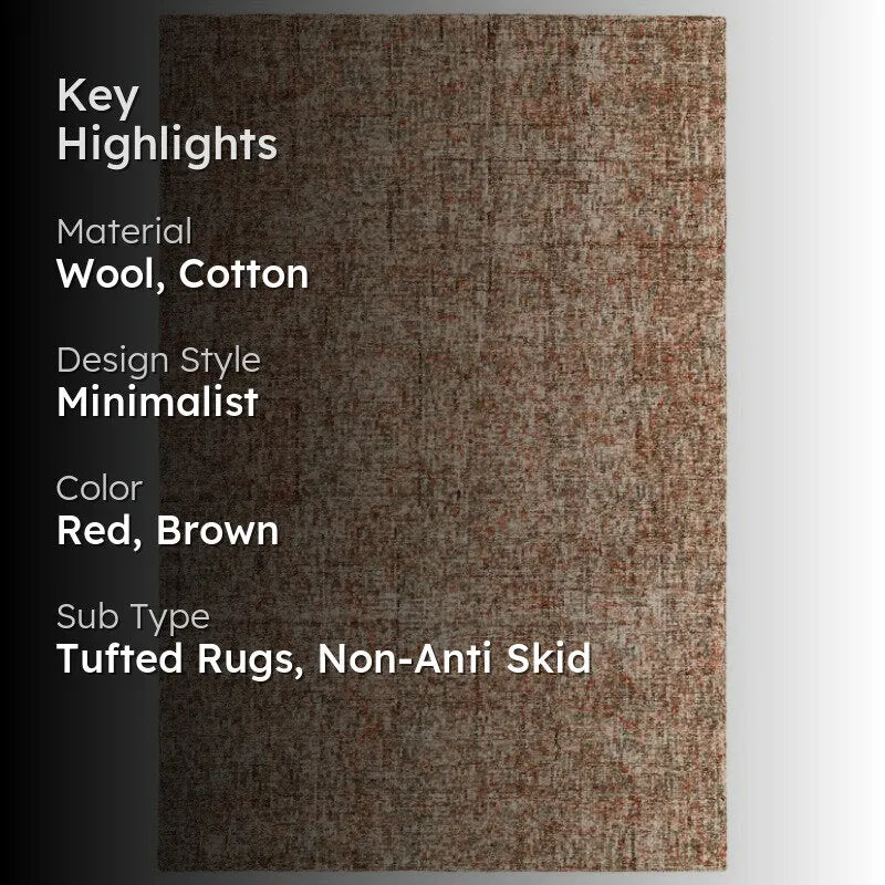 Handloom Hand Tufted Harmony Wool Rug - Red & Brown media 2