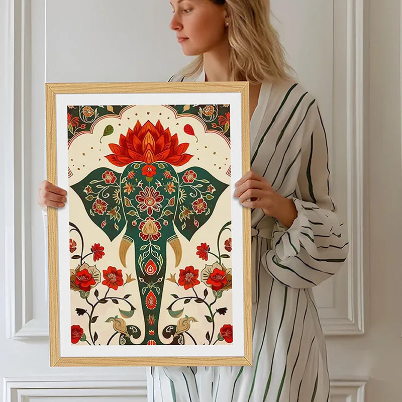 Raja Haathi Wall Art With Frame media 4