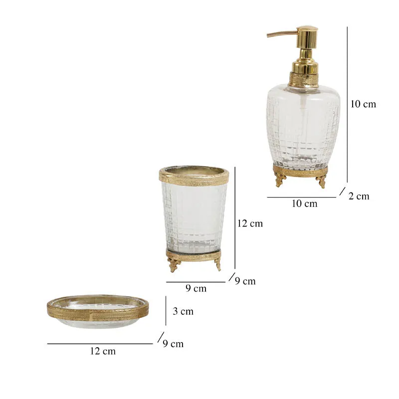 Luma Crystal Cut Bathroom Set - Gold media 6