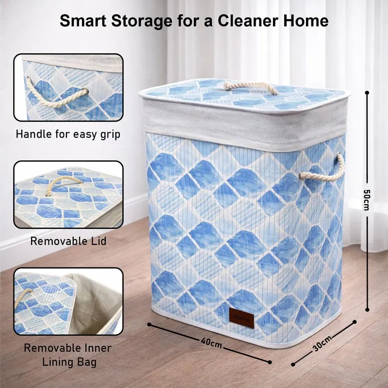 Geometric Bamboo Laundry Basket media 8