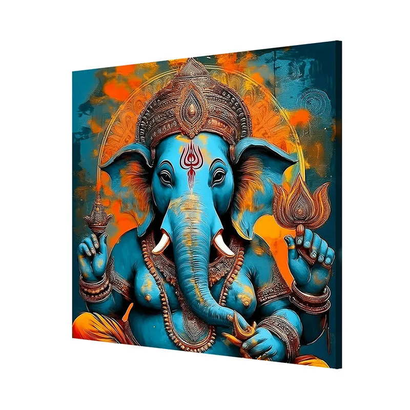 Gajamukha Ganapathy Wall Painting media 5