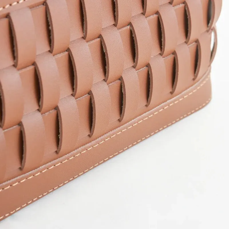 Elegra Faux Leather Storage Basket - Brown media 8