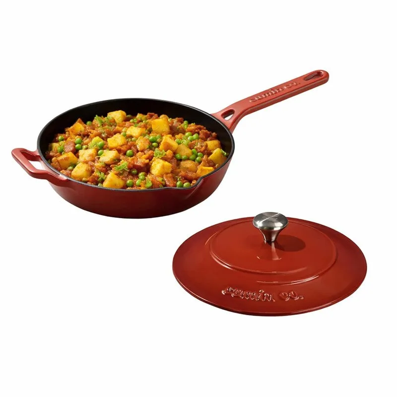 Cumin Co Enamel Cast Iron Frying Pan (1900 mL/Iron Lid) - Rust media 4