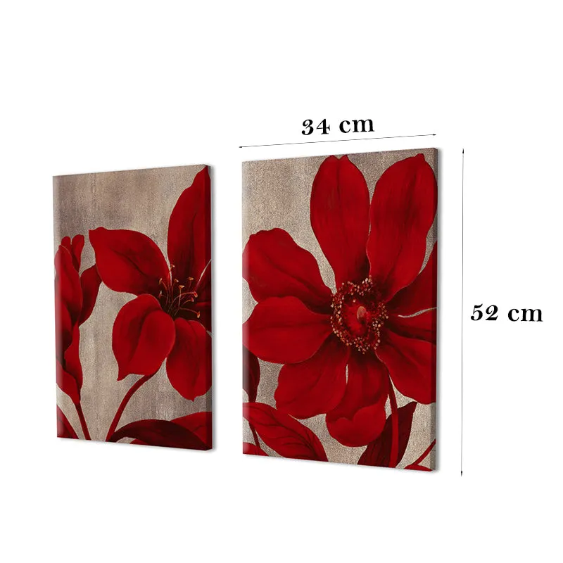 Hibiscus Bloom Wall Painting - Set Of Two media 7