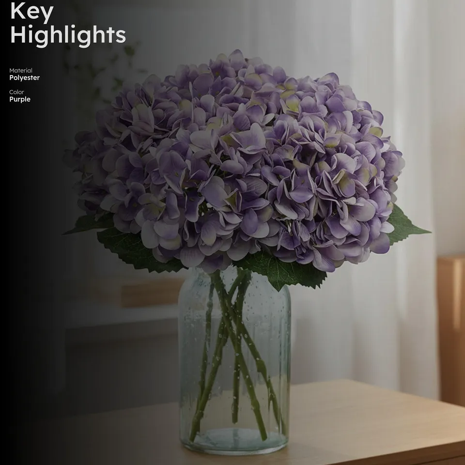 Hydrangea Artificial Flower - Set Of Two media 2