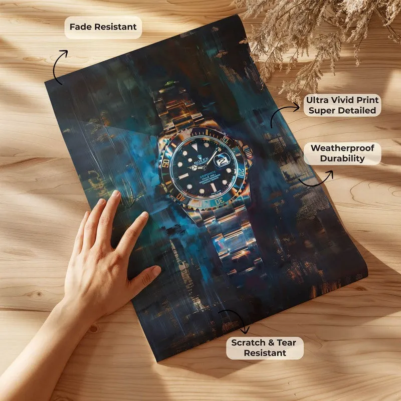 Midnight Timepiece Wall Poster -Blue media 9