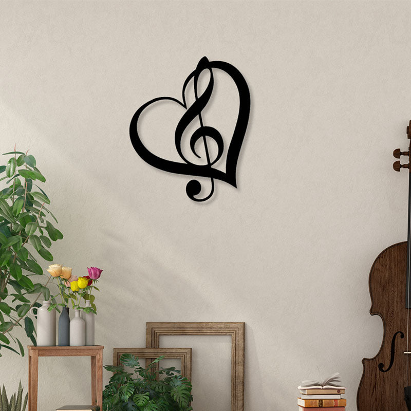 Treble In Heart Black Iron Wall Accent