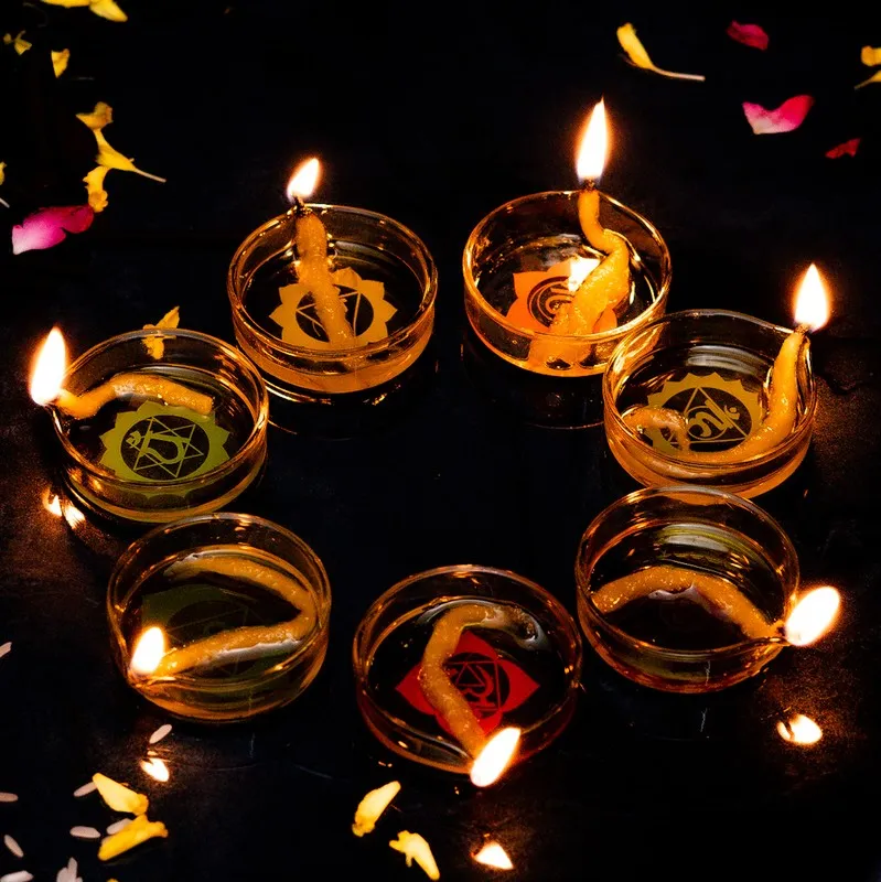 DivineGlow Traditional Borosilicate Glass Diya - Set Of Seven media 7